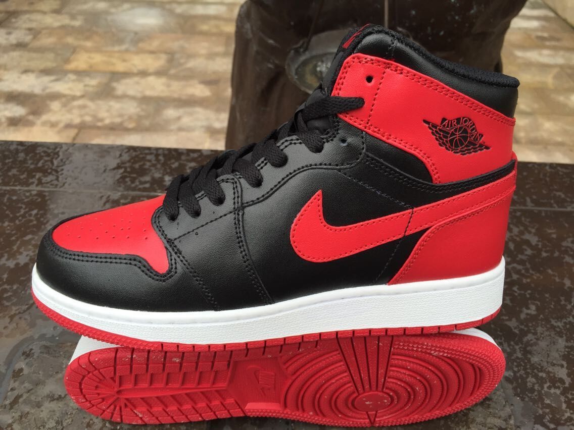 Air Jordan 1 High Sneakers in Black Red White - product image from the listing.