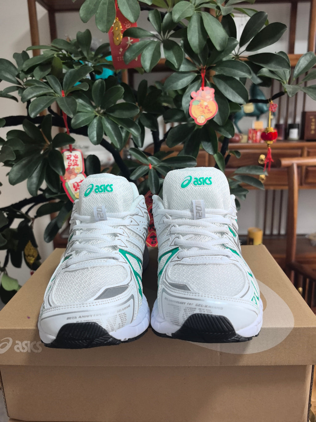 ASICS N12 Running Shoes in White and Green - product image from the listing.
