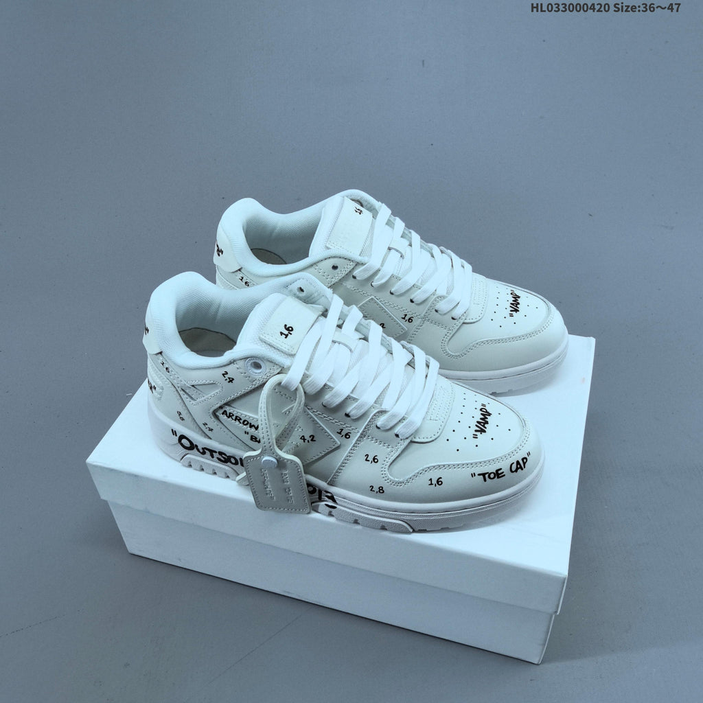 Off-White Low-Cut Sneakers in White with Arrows Detail - product image from the listing.