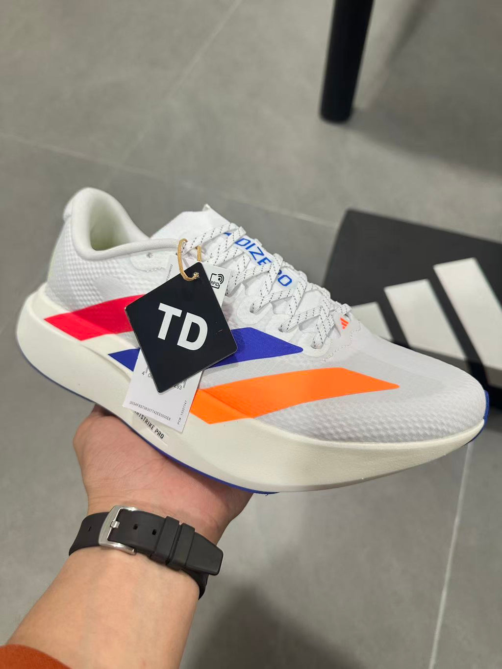 Nike Lightstrike Pro Running Shoes in White Blue Orange KI4454 - product image from the listing.