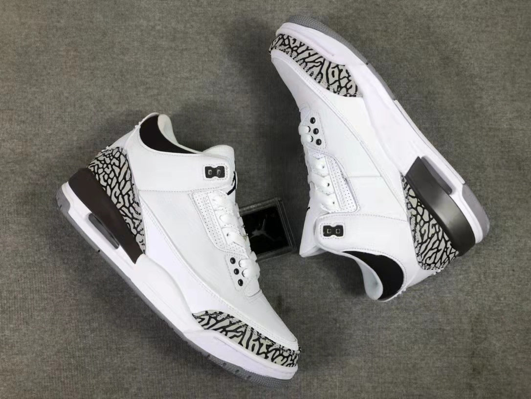 Air Jordan 3 Women's White Brown Sneakers DH3434-110 - product image from the listing.