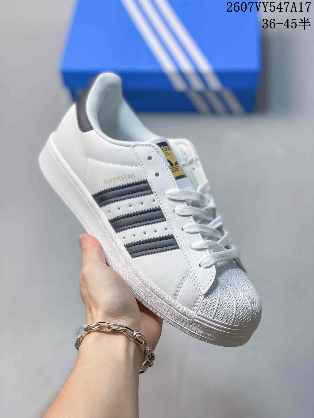 Adidas Originals Superstar Sneakers in White Black 2607VY547A17 - product image from the listing.