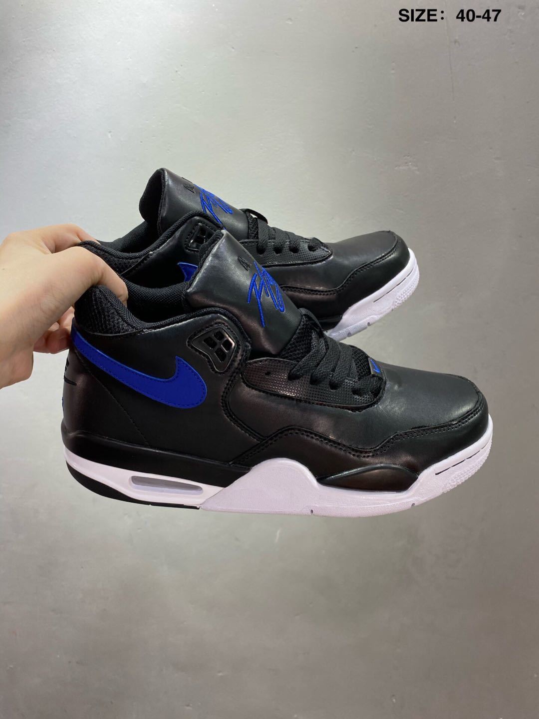 Nike Air Flight 89 Sneakers in Black and Royal Blue - product image from the listing.