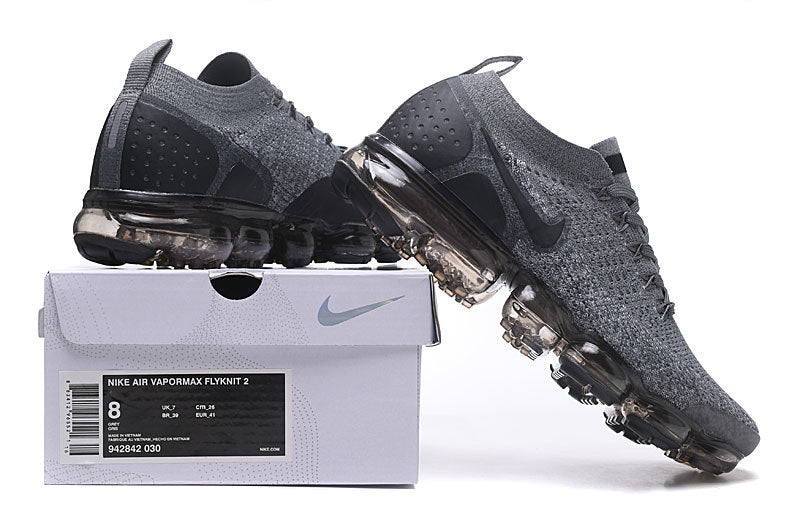 Nike Air VaporMax Flyknit 2 Sneakers in Grey Black 942842-030 - product image from the listing.
