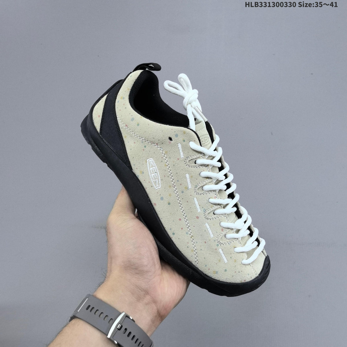 KEEN Jasper Low-Cut Outdoor Sneakers, Speckled Cream, 1022266 - product image from the listing.