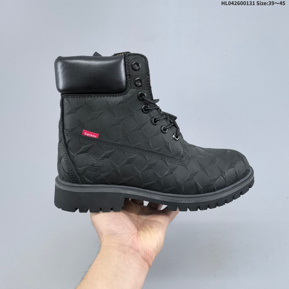 Embossed Leather-Style Lace-Up Boots by Timberland - product image from the listing.