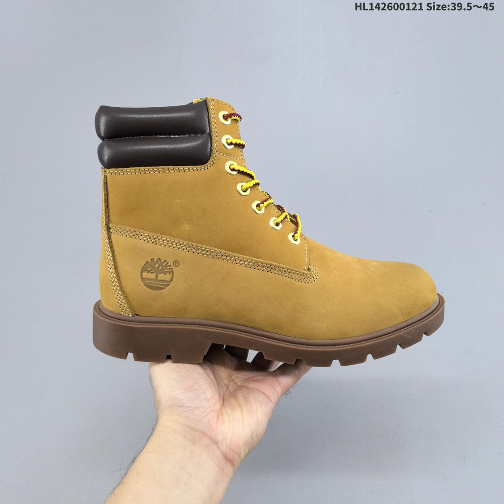 Yellow Mid-Top Lace-Up Boots by Timberland - product image from the listing.