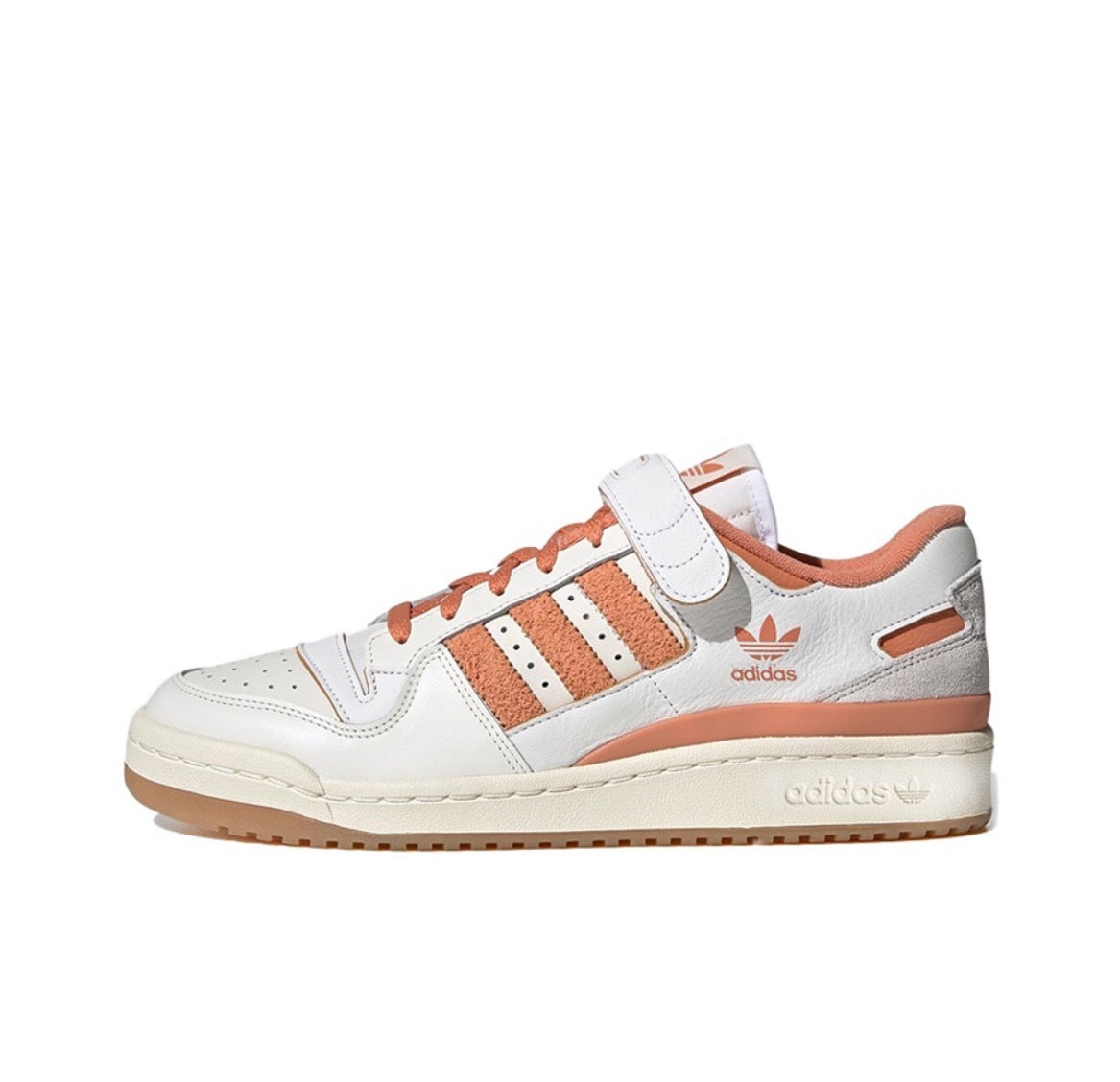 adidas Forum 84 Low Sneakers in White and Coral - product image from the listing.