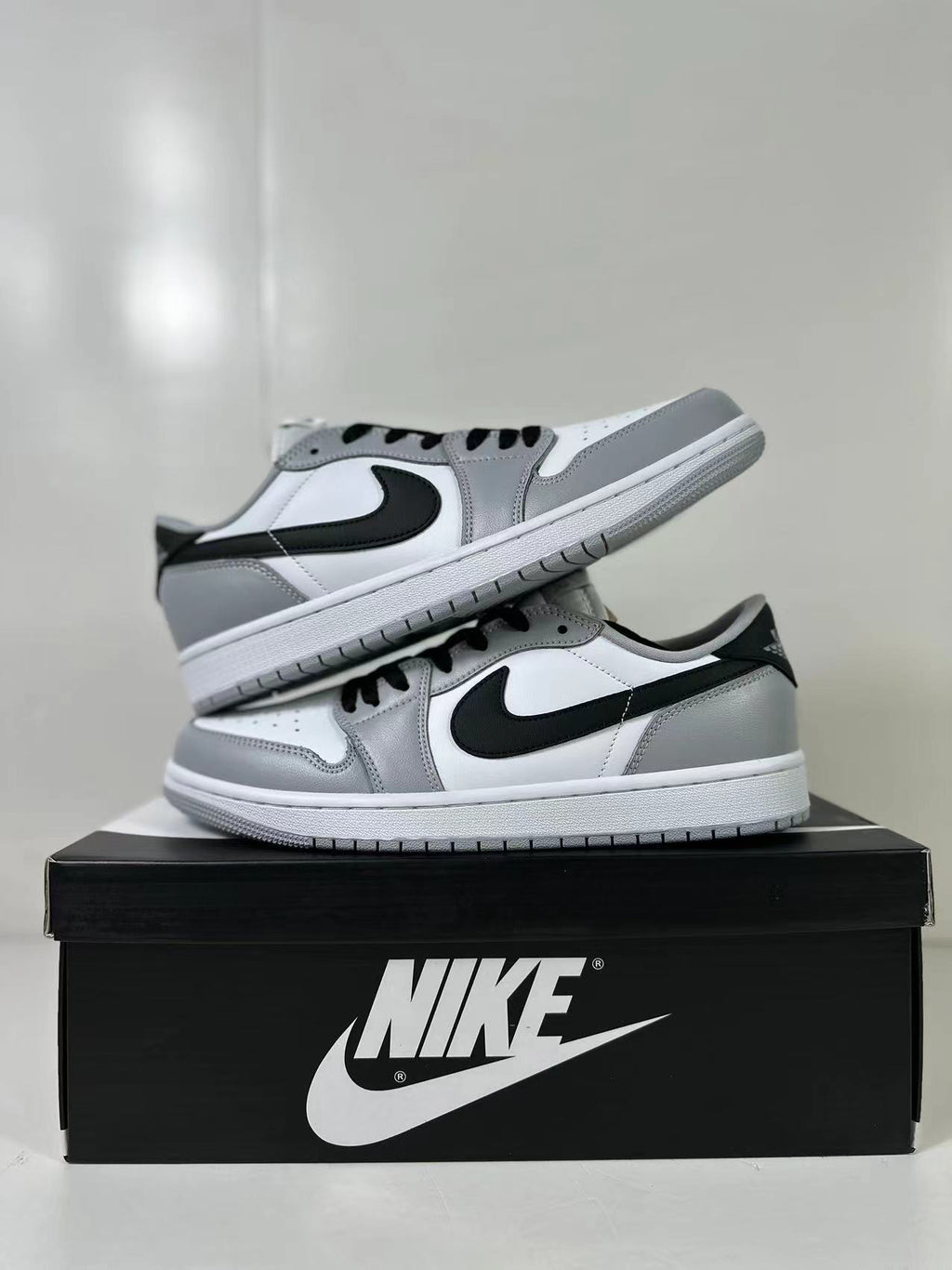 Air Jordan 1 Low OG Barons Sneakers Black Grey CZ0790-110 - product image from the listing.