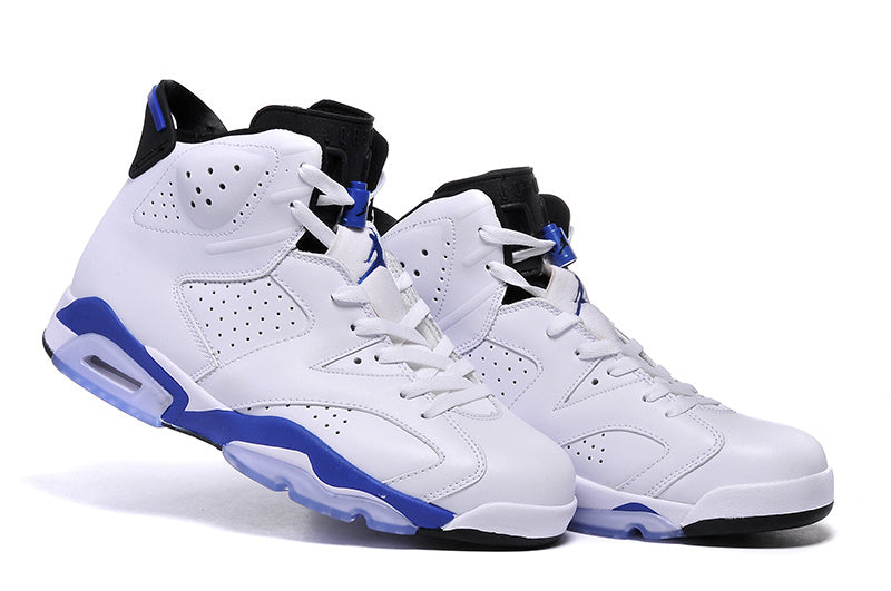 Air Jordan 6 High-Top Sneakers White and Blue - product image from the listing.