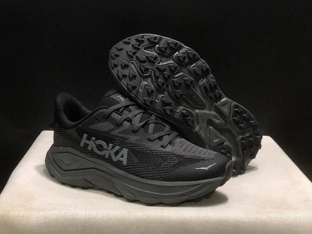 Black HOKA Challenger 8 Trail Running Shoes - product image from the listing.