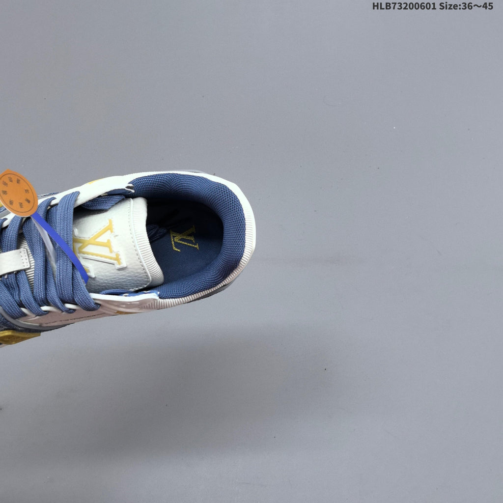 Louis Vuitton Blue Denim-Pattern Low-Cut Sneakers - product image from the listing.