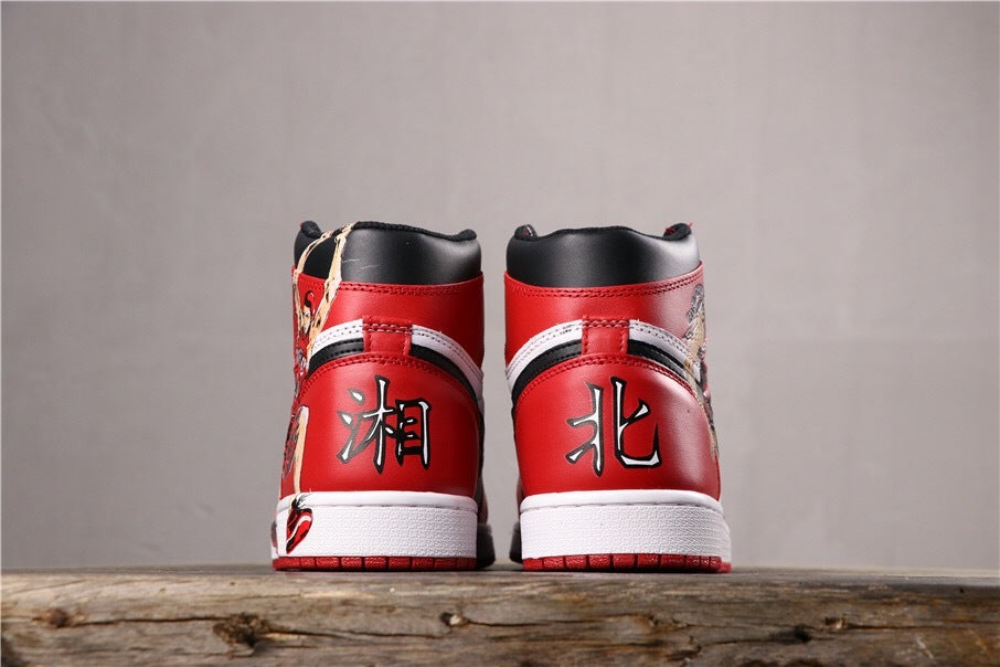 Red White Black Custom Sneakers - Air Jordan 1 Retro High OG - product image from the listing.