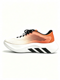 White and Orange Knit Trainers with Black Accents - product image from the listing.