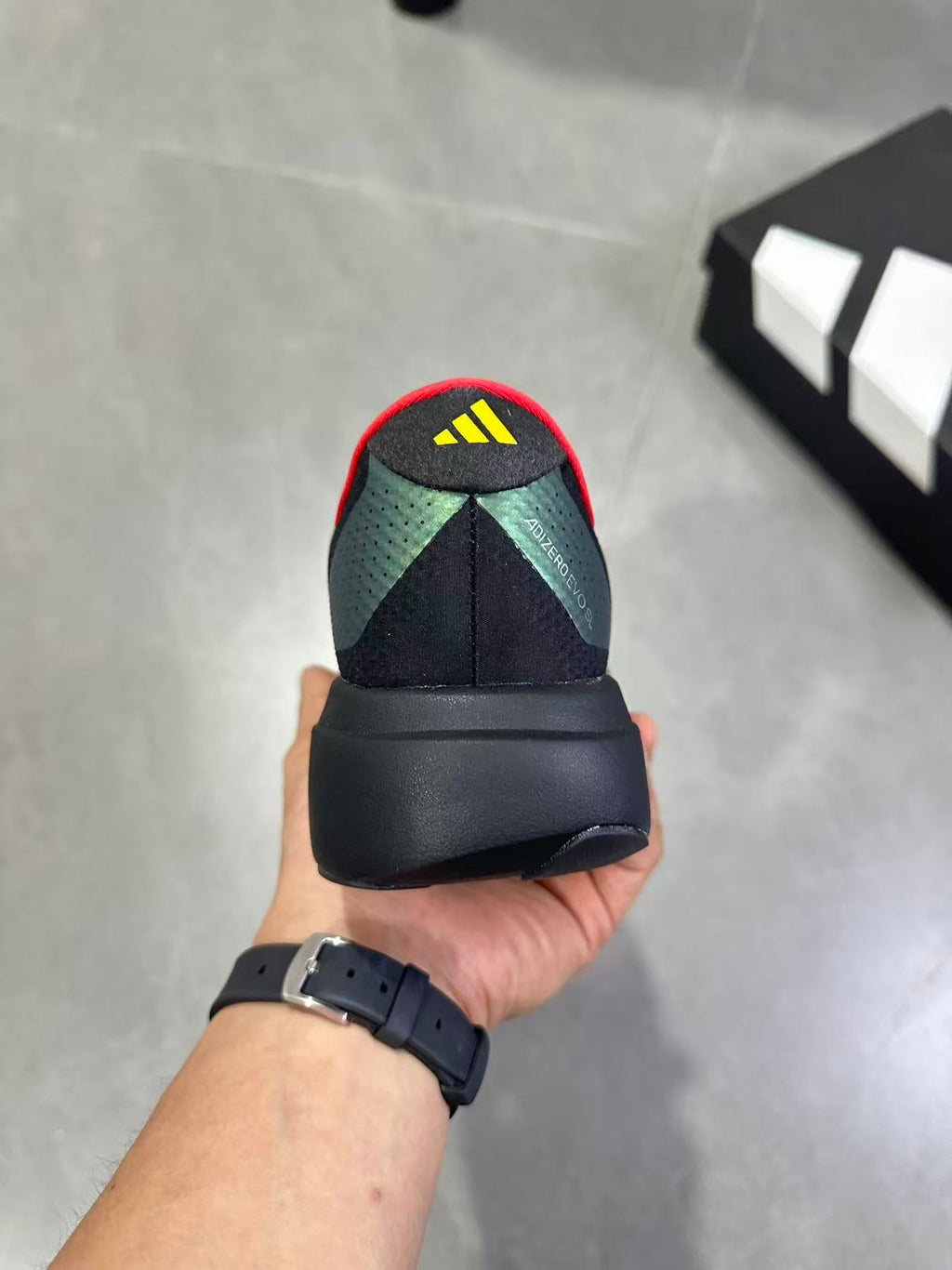 Adidas Lightstrike Pro Running Shoes, in Black Green Yellow Red KJ6160 - product image from the listing.
