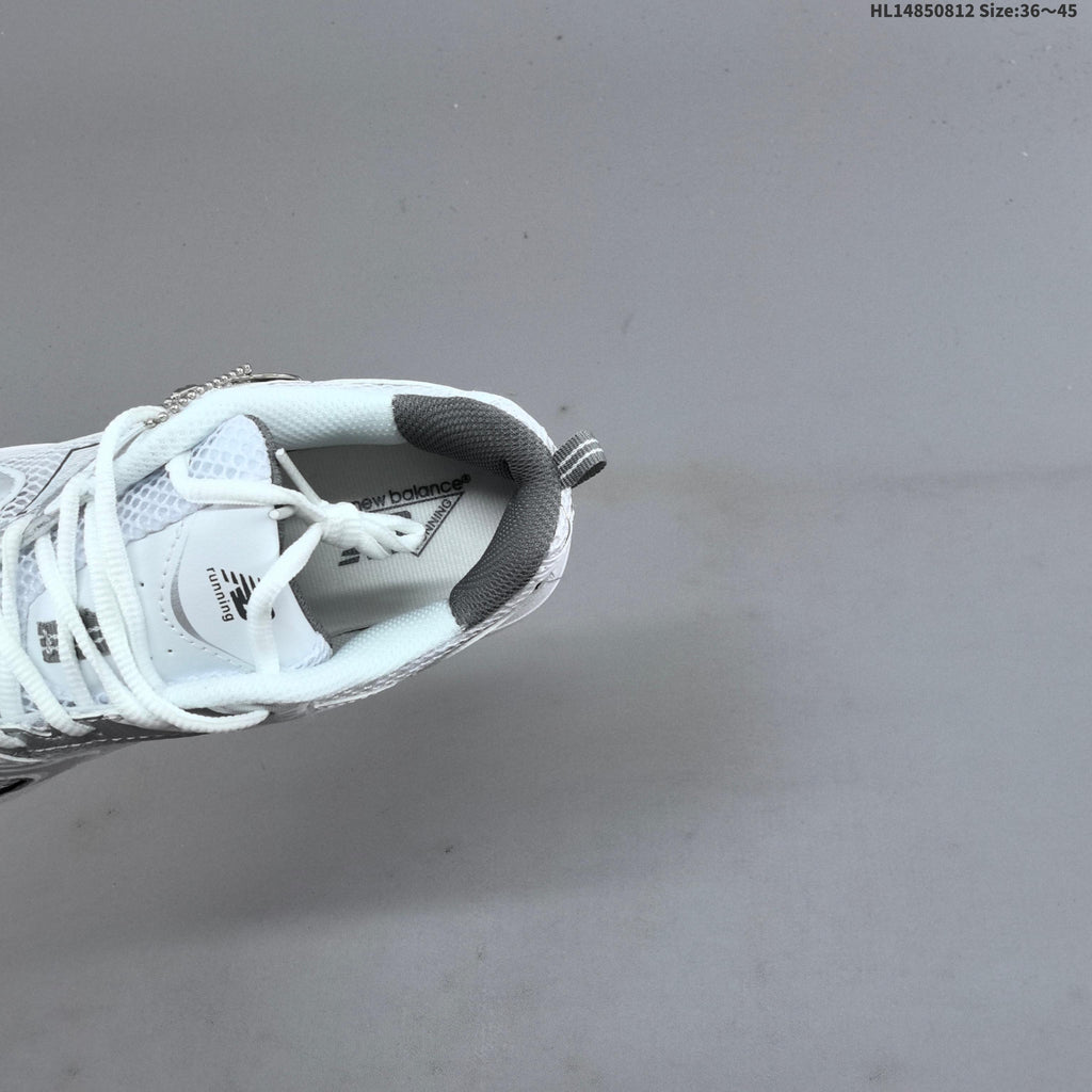 New Balance MR530AD Retro Mesh Sneakers in White Silver - product image from the listing.