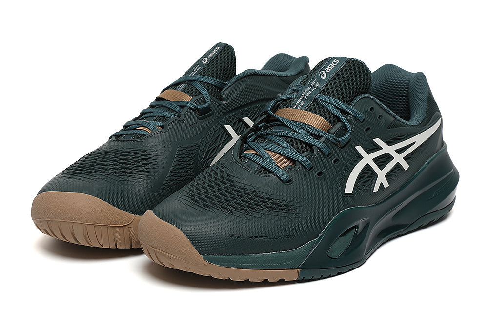 Dark Green ASICS Gel-Resolution Tennis Shoes - product image from the listing.