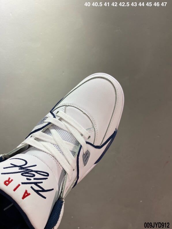 Nike Air Flight 89 Basketball Sneakers in White Navy - product image from the listing.