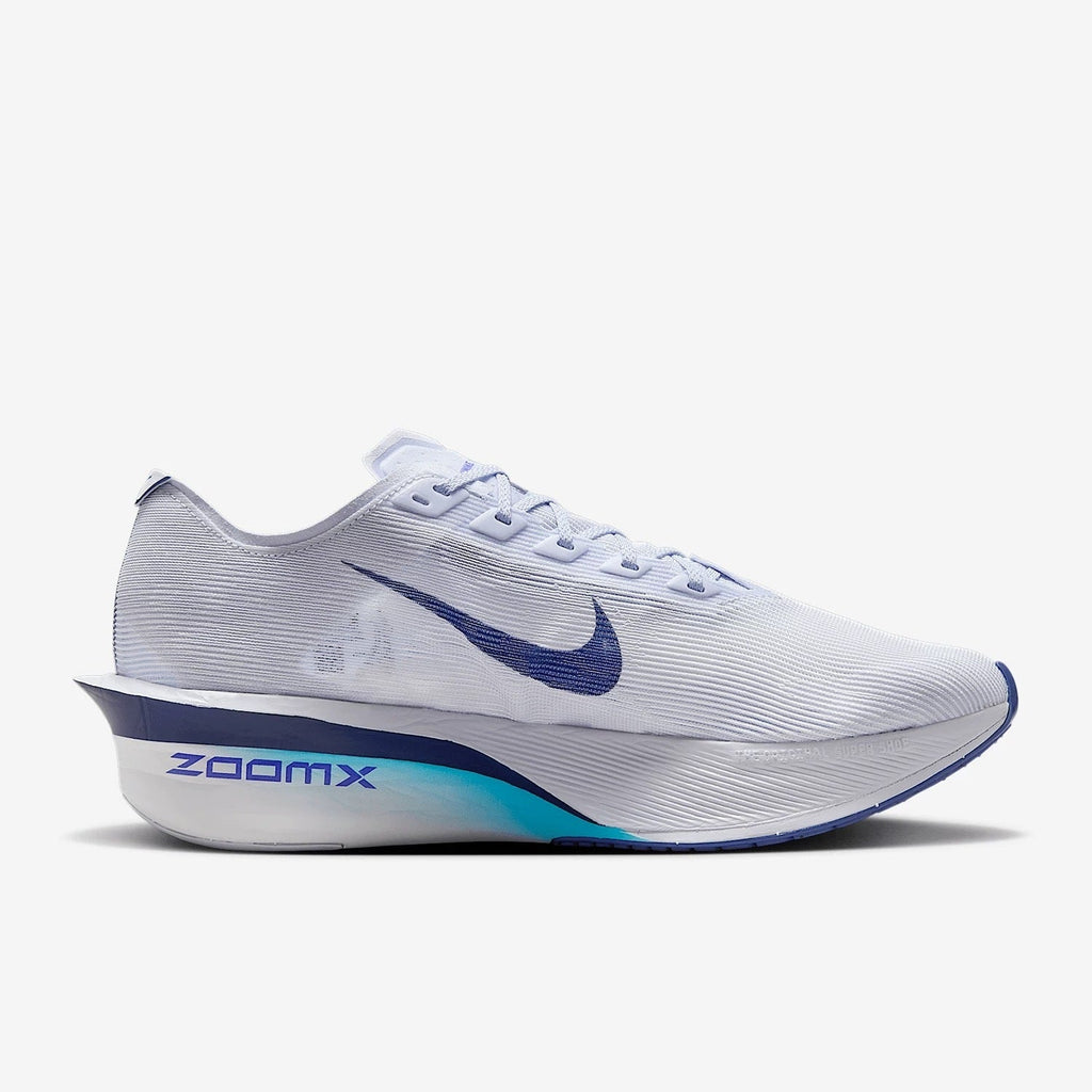 Nike Vaporfly Next% 4 Road Racing Shoes, in White and Blue HF6414-001 - product image from the listing.