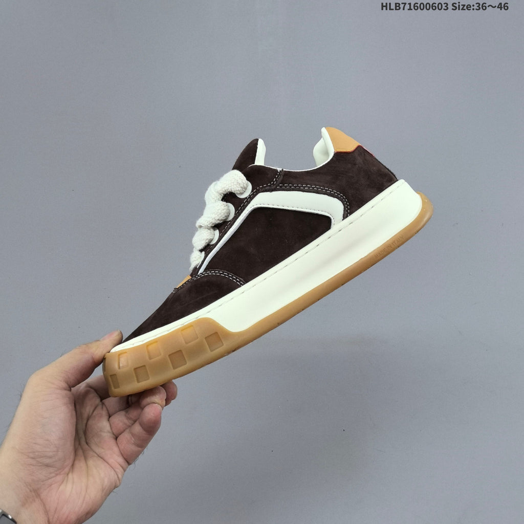 Brown and Gum Louis Vuitton Tilted Low Sneakers - product image from the listing.