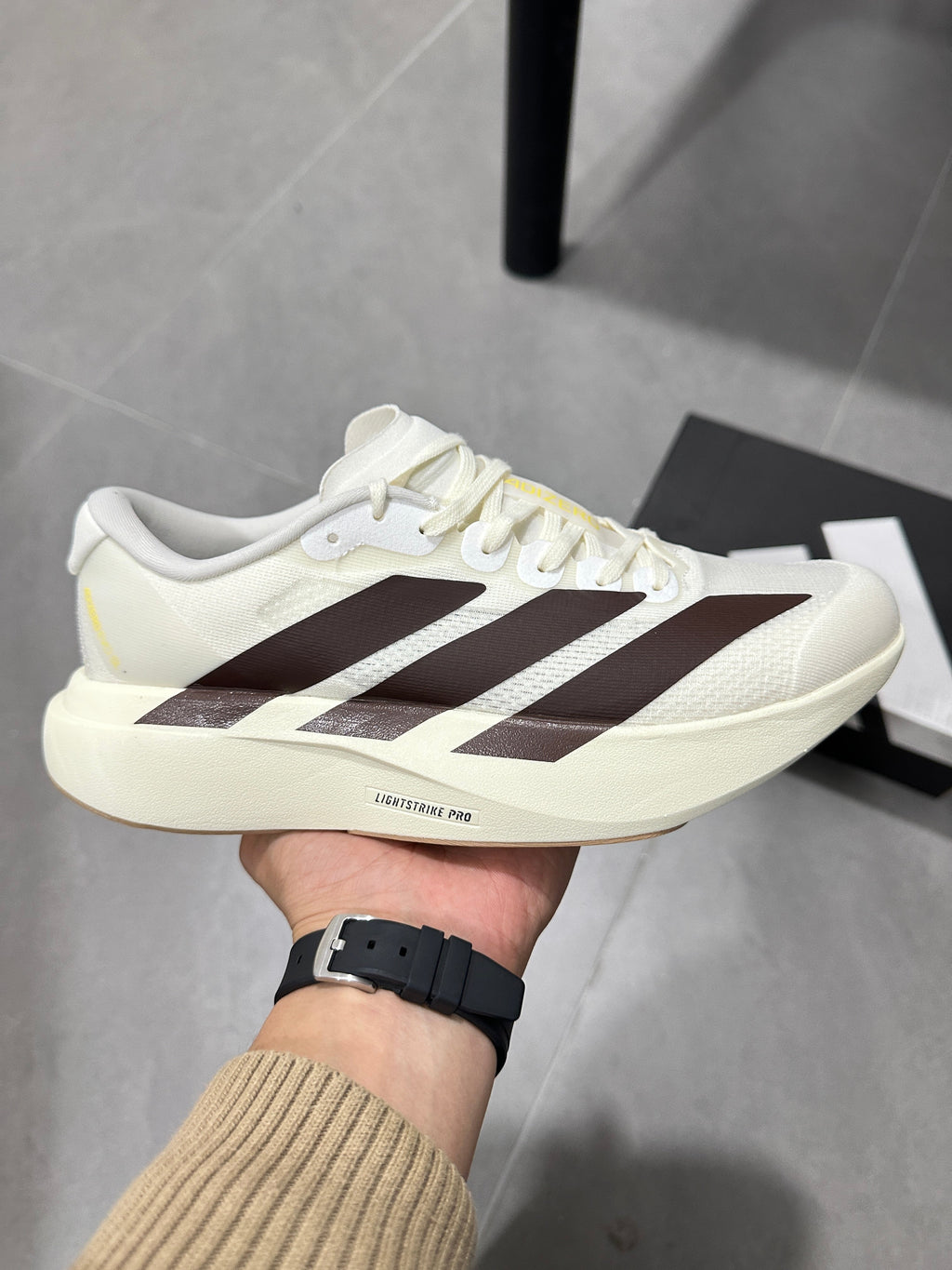 Adidas Lightstrike Pro Running Shoes in White Black - product image from the listing.