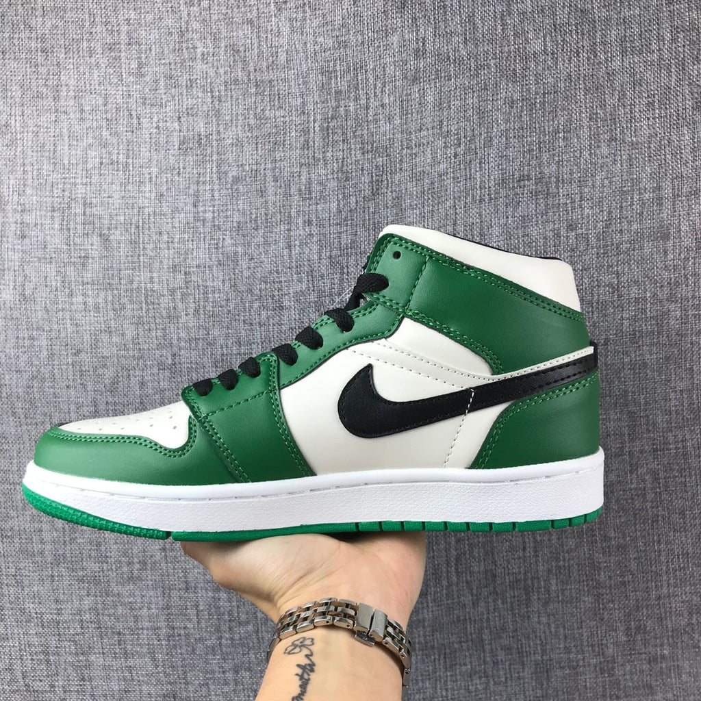 Air Jordan 1 Mid Celtics White Green Black Sneaker 852542-301 - product image from the listing.