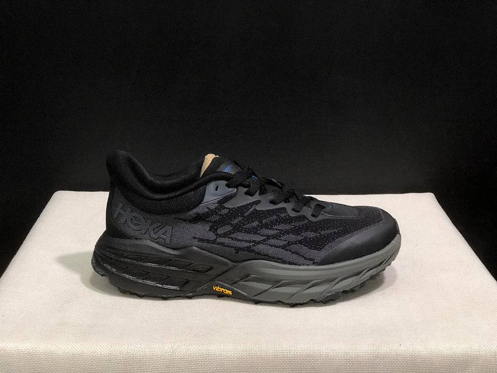 HOKA Speedgoat 5 Trail Running Shoes in Black - product image from the listing.