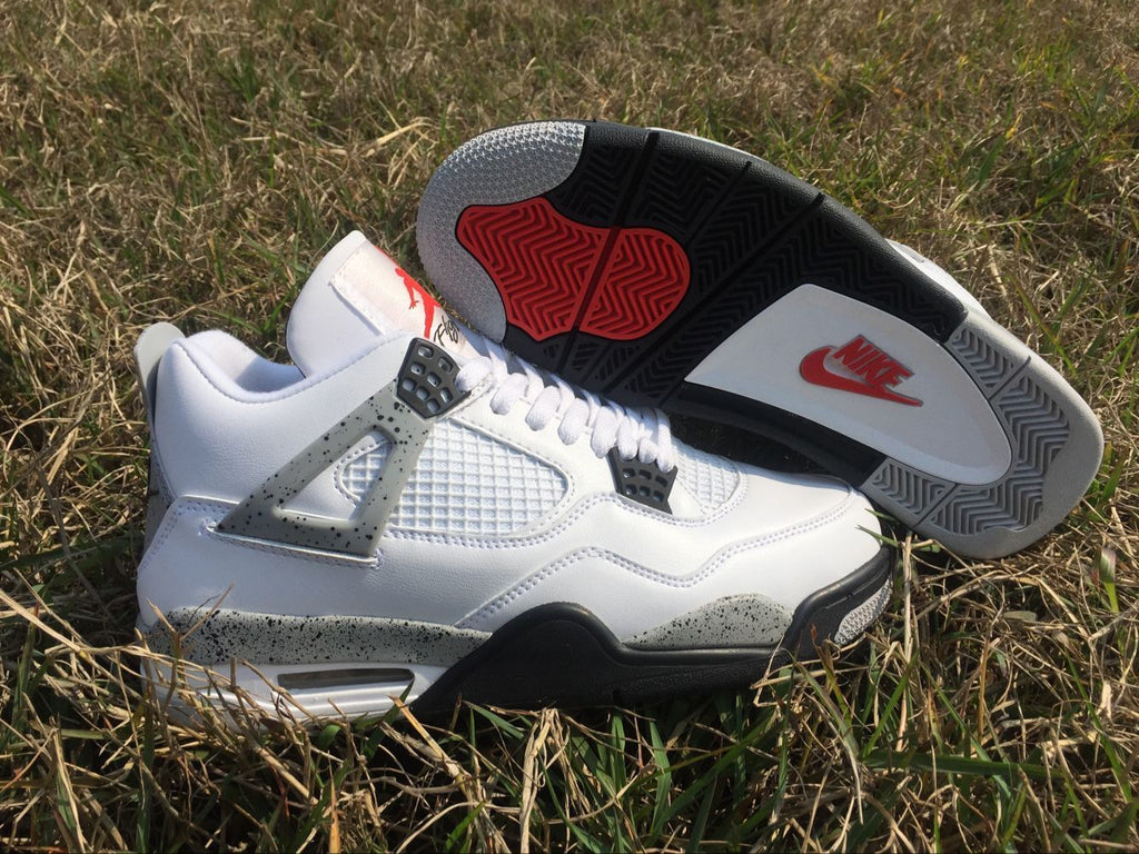 Men's Jordan 4 Retro White Cement Sneakers - product image from the listing.
