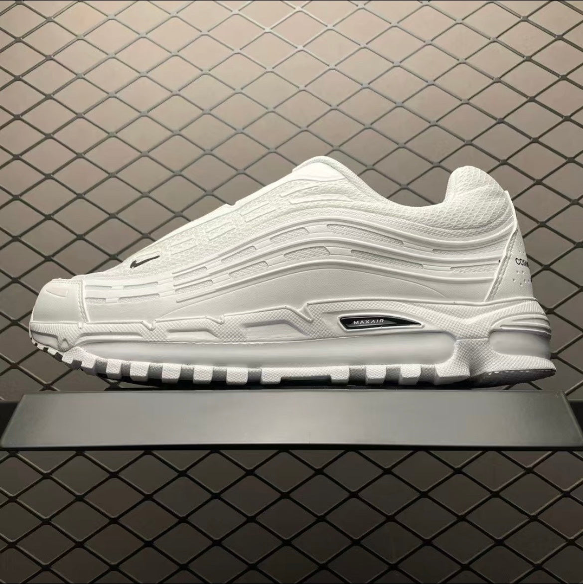 Nike Air Max TL 2.5 x CDG Homme Plus Sneakers in White HJ6539-100 - product image from the listing.