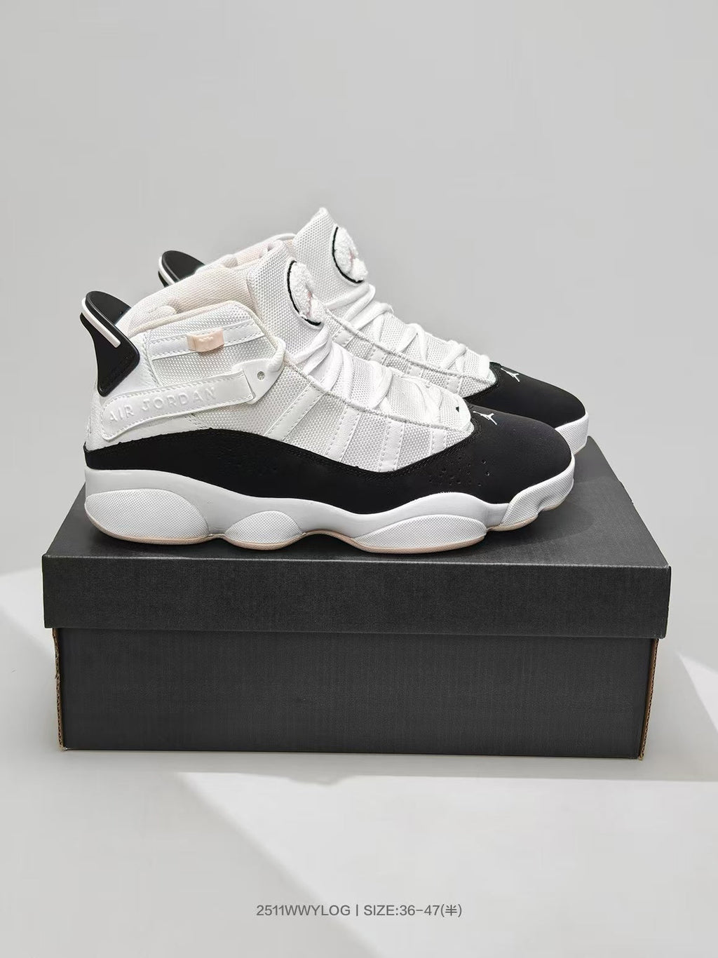 Jordan 8 Sneakers in White Black Pink - product image from the listing.