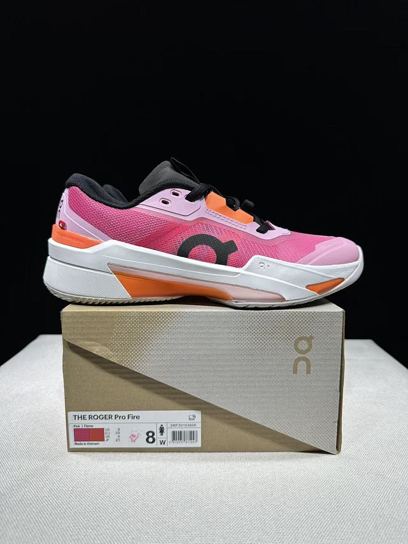 On The Roger Pro Fire Pink Flame Tennis Footwear - product image from the listing.