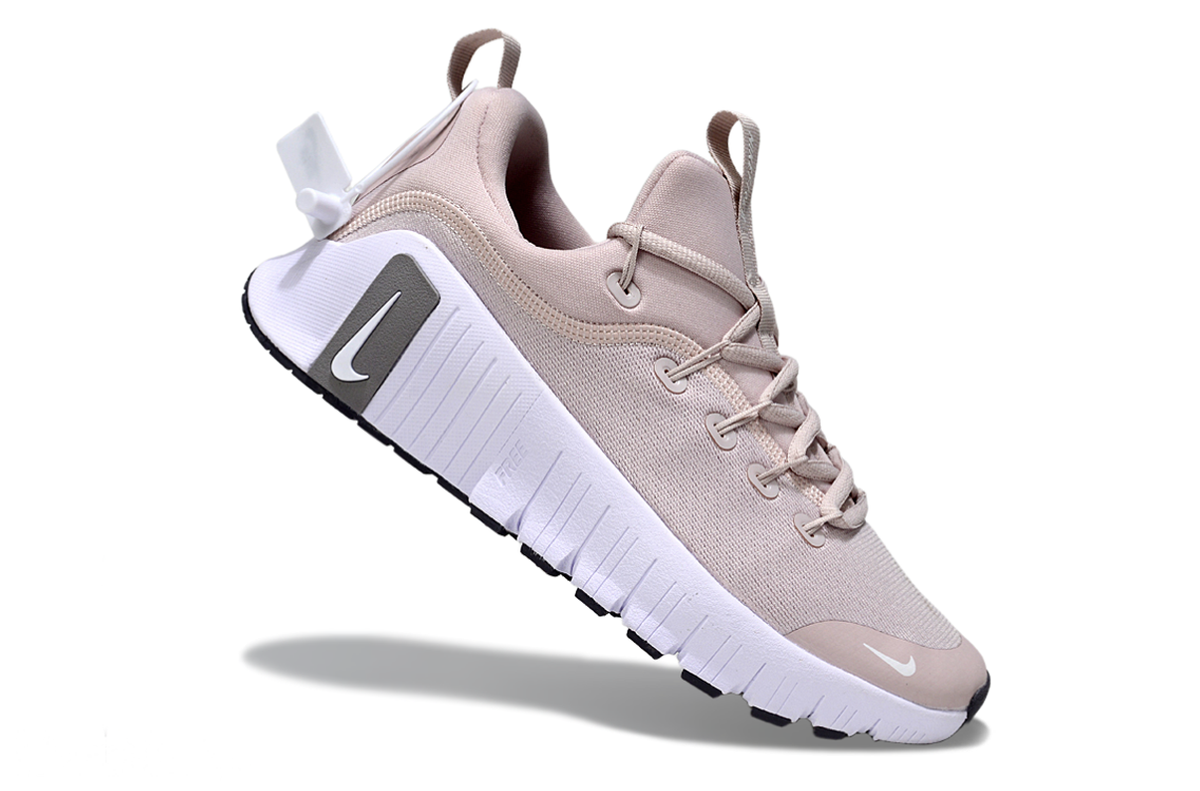 Taupe and White Nike Free Running Shoes - product image from the listing.