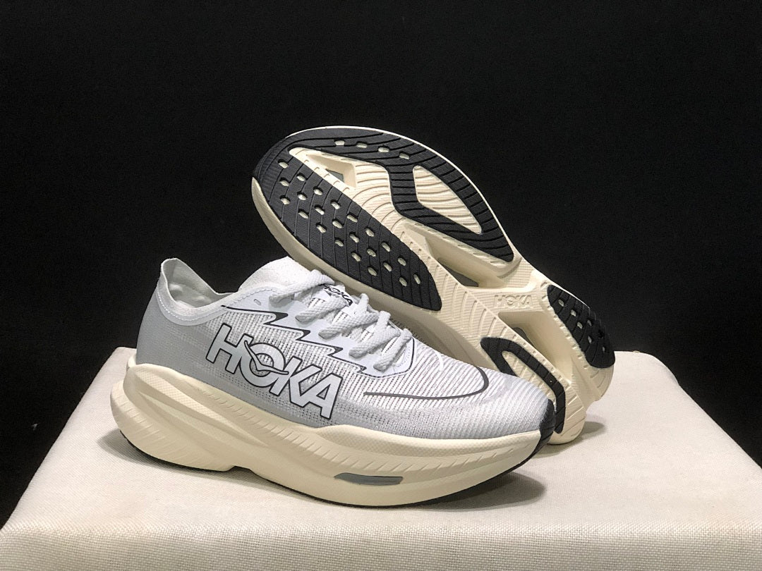 White and Gray HOKA Mach X 2 Running Shoes - product image from the listing.