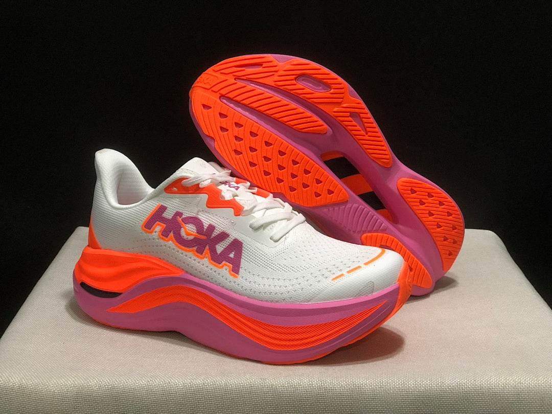 White, Orange & Pink - HOKA Skyward X Running Shoes - product image from the listing.