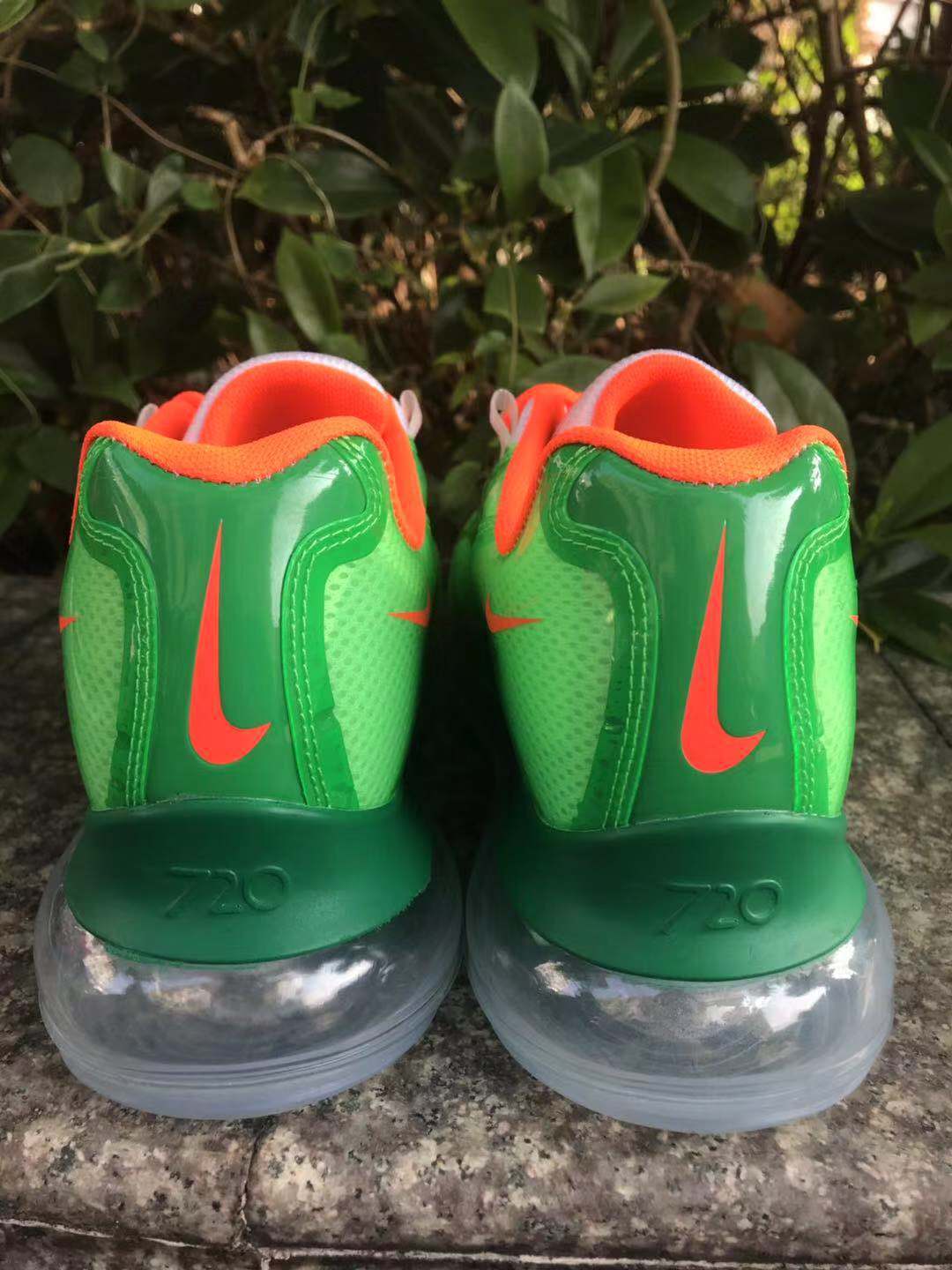 Nike Air Max 720 Sneakers in Green and Orange - product image from the listing.