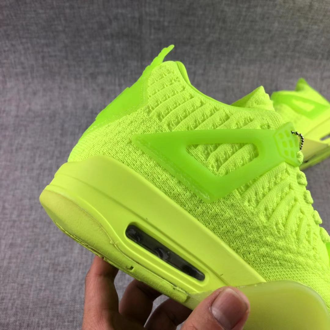 Air Jordan 4 Woven Sneakers Fluorescent Green - product image from the listing.