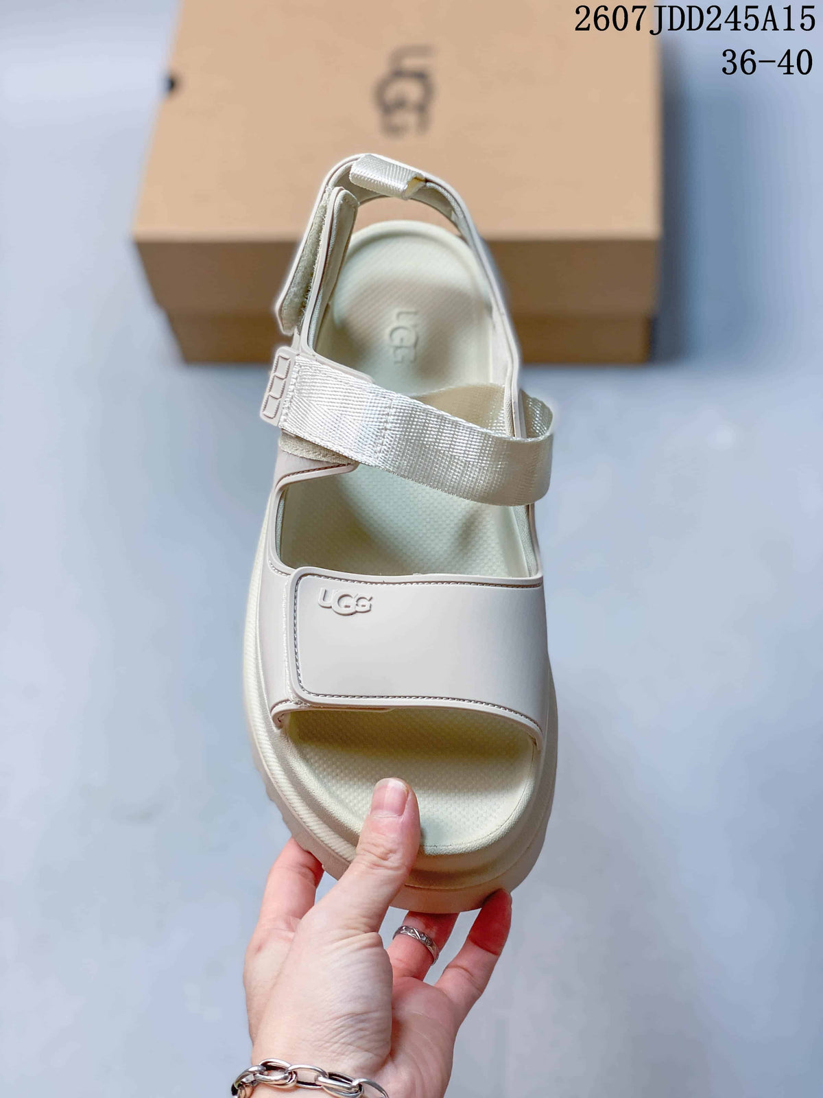 Women's UGG GoldenGlow Platform Sandals in White - product image from the listing.