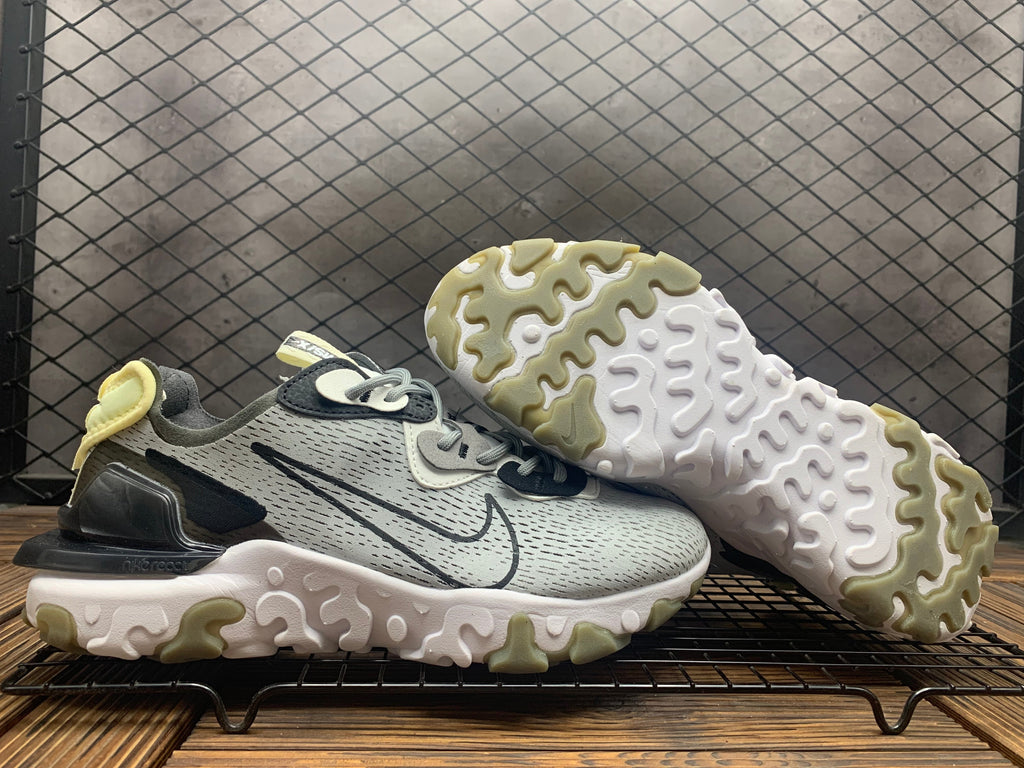 Light Grey and Black Nike React Vision Sneakers - product image from the listing.