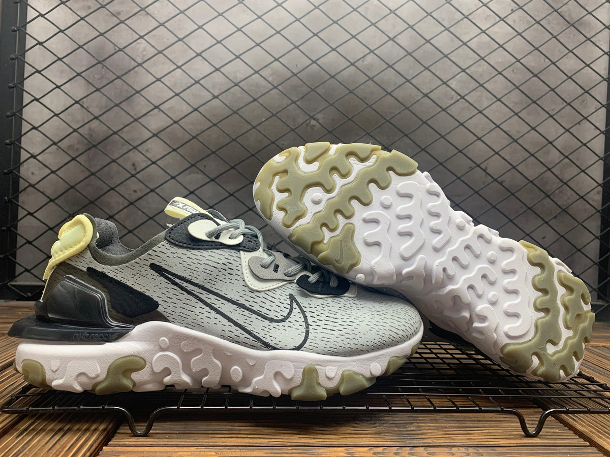 Light Grey and Black Nike React Vision Sneakers - product image from the listing.