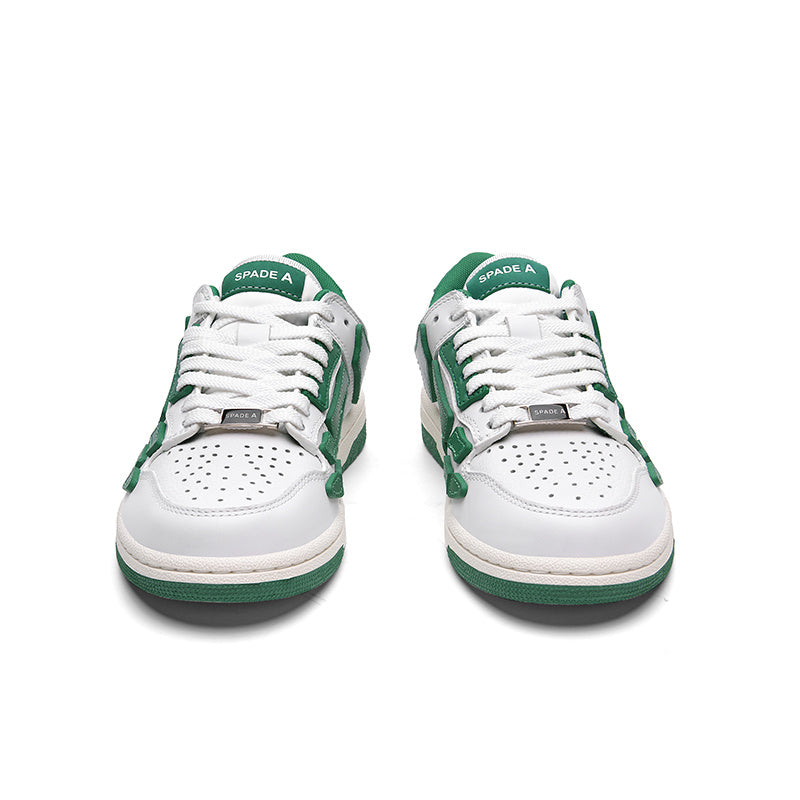 Low-Top Sneakers in White and Green MFS003-114 - product image from the listing.