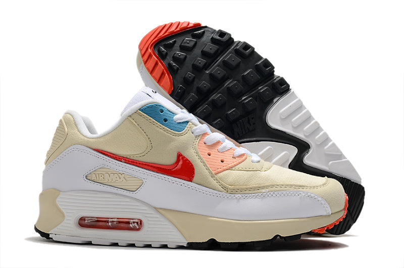 Nike Air Max 90 Sneakers in Cream Red Blue - product image from the listing.