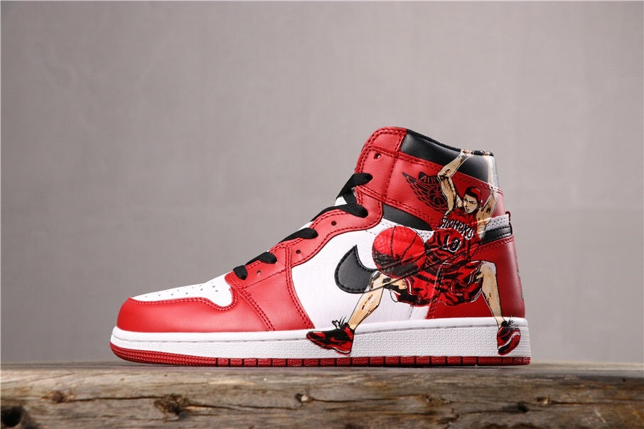 Red White Black Custom Sneakers - Air Jordan 1 Retro High OG - product image from the listing.