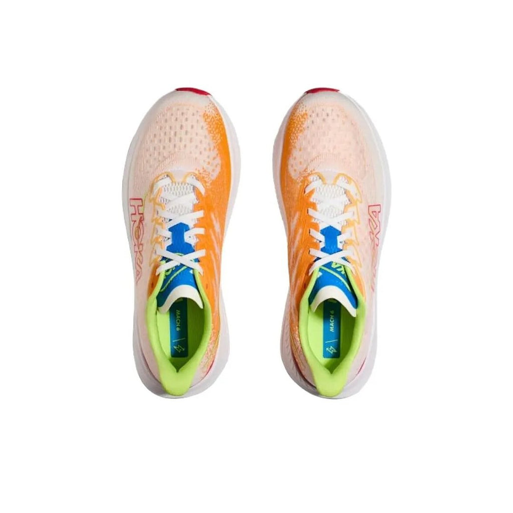 Peach and Orange HOKA Mach 6 Running Shoes - product image from the listing.