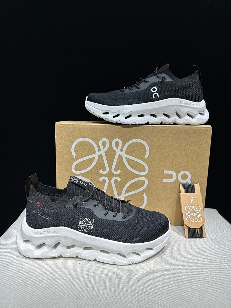 On x LOEWE Cloudtilt Sneakers in Black White - product image from the listing.