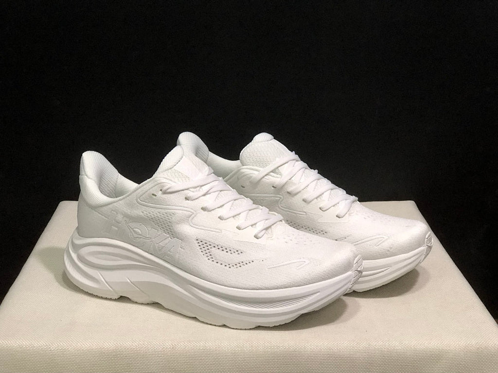 HOKA Clifton 10 Running Shoes in White - product image from the listing.