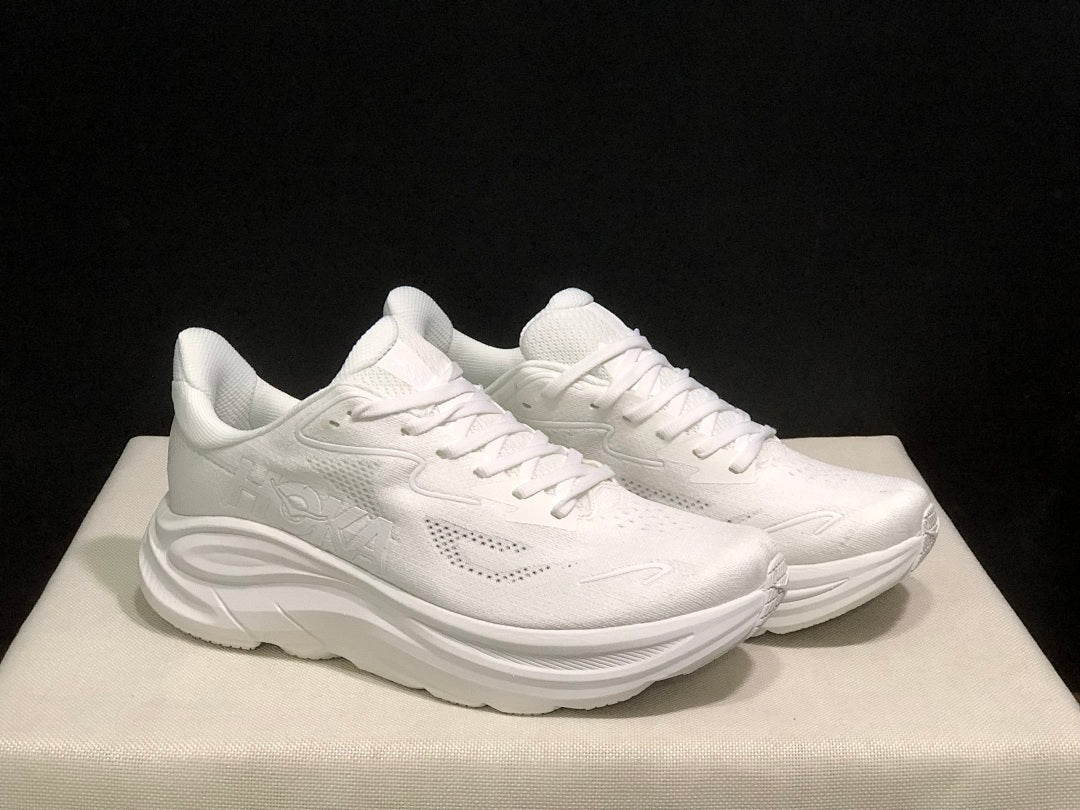 HOKA Clifton 10 Running Shoes in White - product image from the listing.