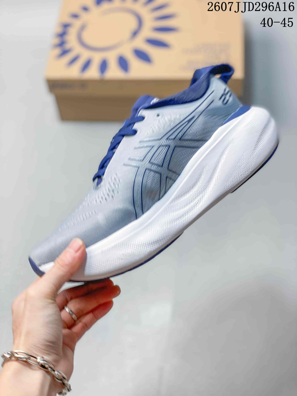 Women's ASICS GEL-Nimbus 25 Running Shoes Blue 07JJD296A16 - product image from the listing.