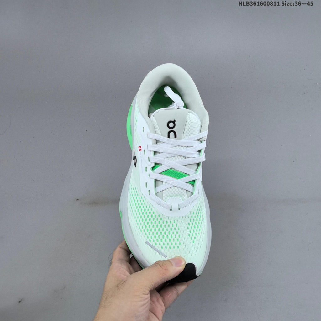 On Cloudrunner 3 Max Running Shoes in White Green - product image from the listing.