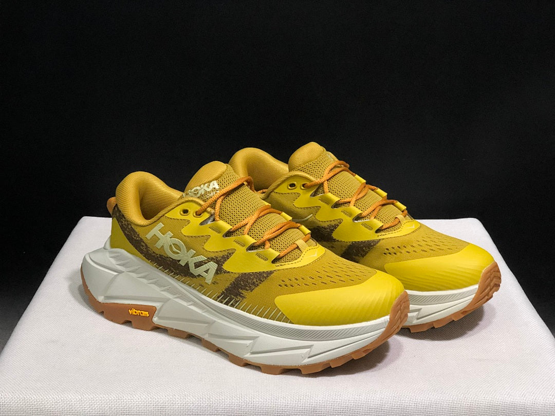 Yellow HOKA Skyline Float X Trail Running Shoes - product image from the listing.