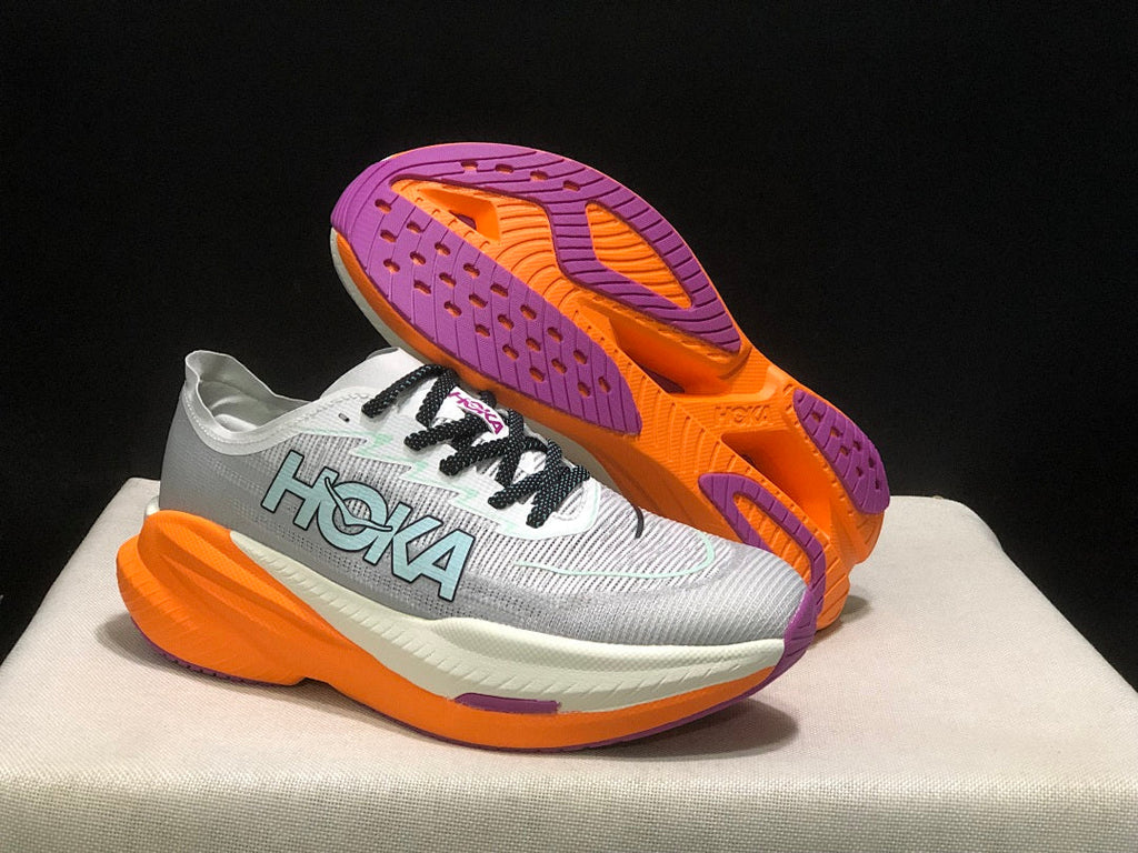Gray and Orange HOKA Mach X 2 Running Shoes - product image from the listing.